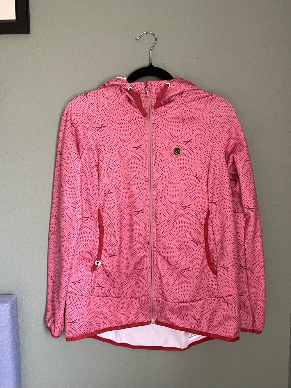 Maloja German Outdoor Performance Drawstring Zip Up Jacket Dragon Fly Dot Size M